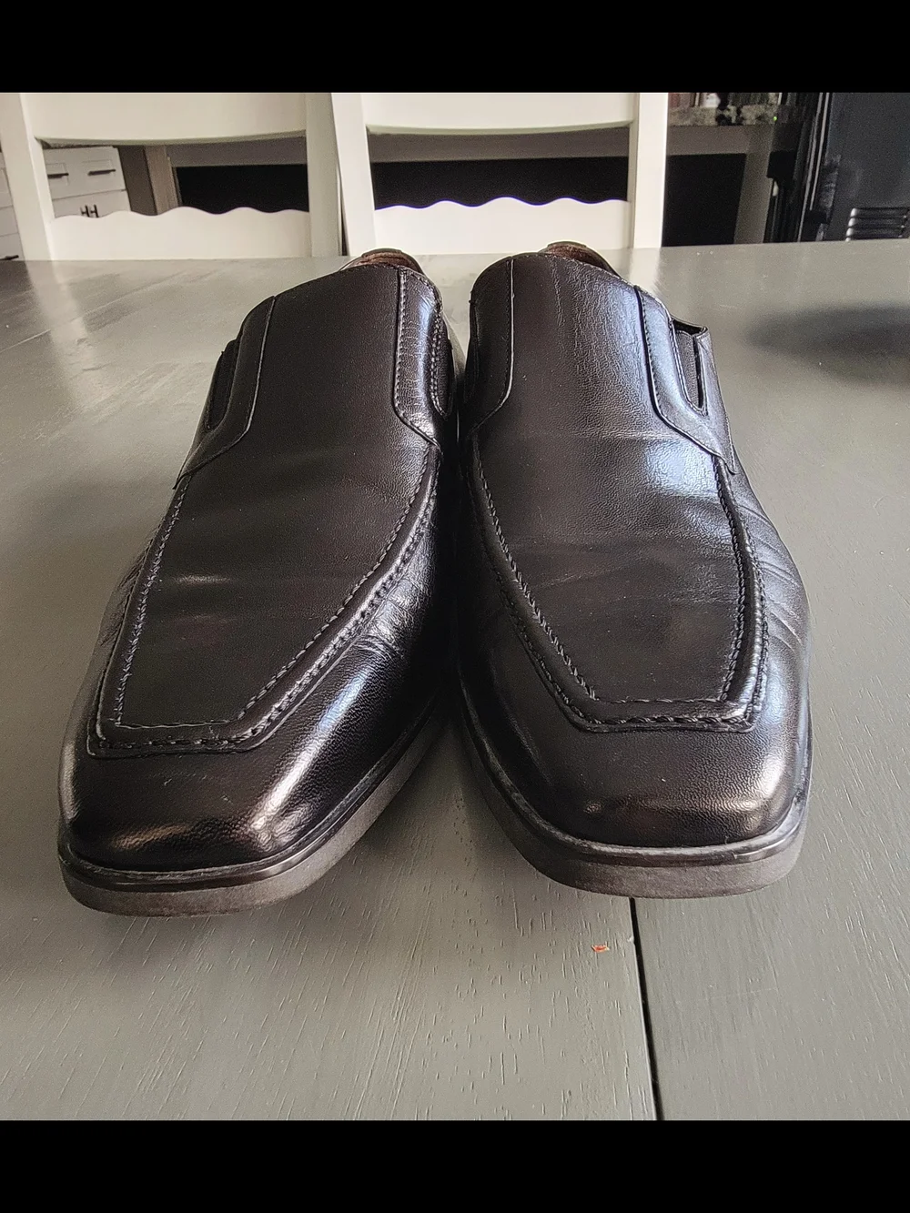 Santoni Blaze-1 Men's Black Leather Venetian Loafers Size 10 EE Wide Italy